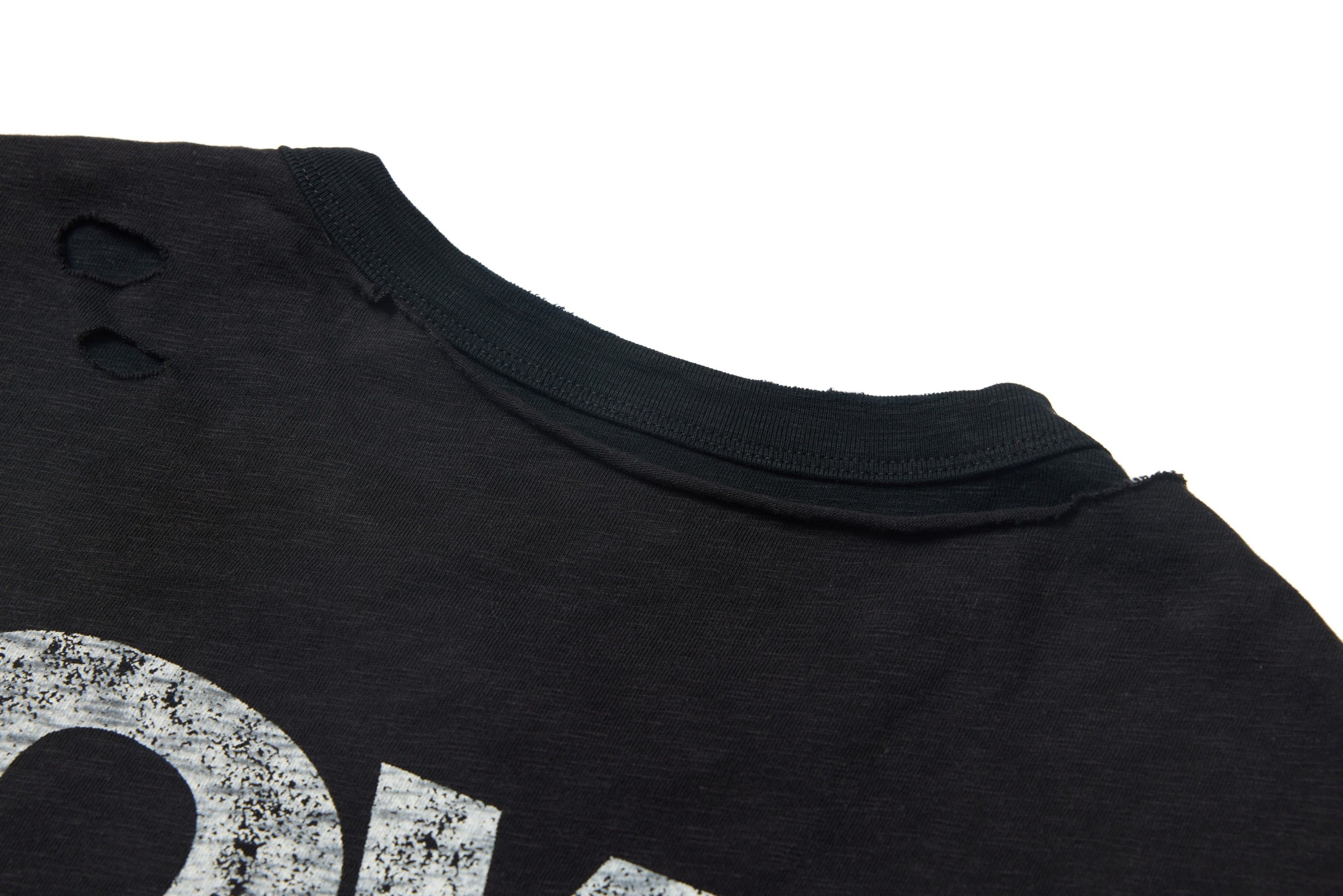 Minormode Distressed Layered Graphic Tee | Washed Black