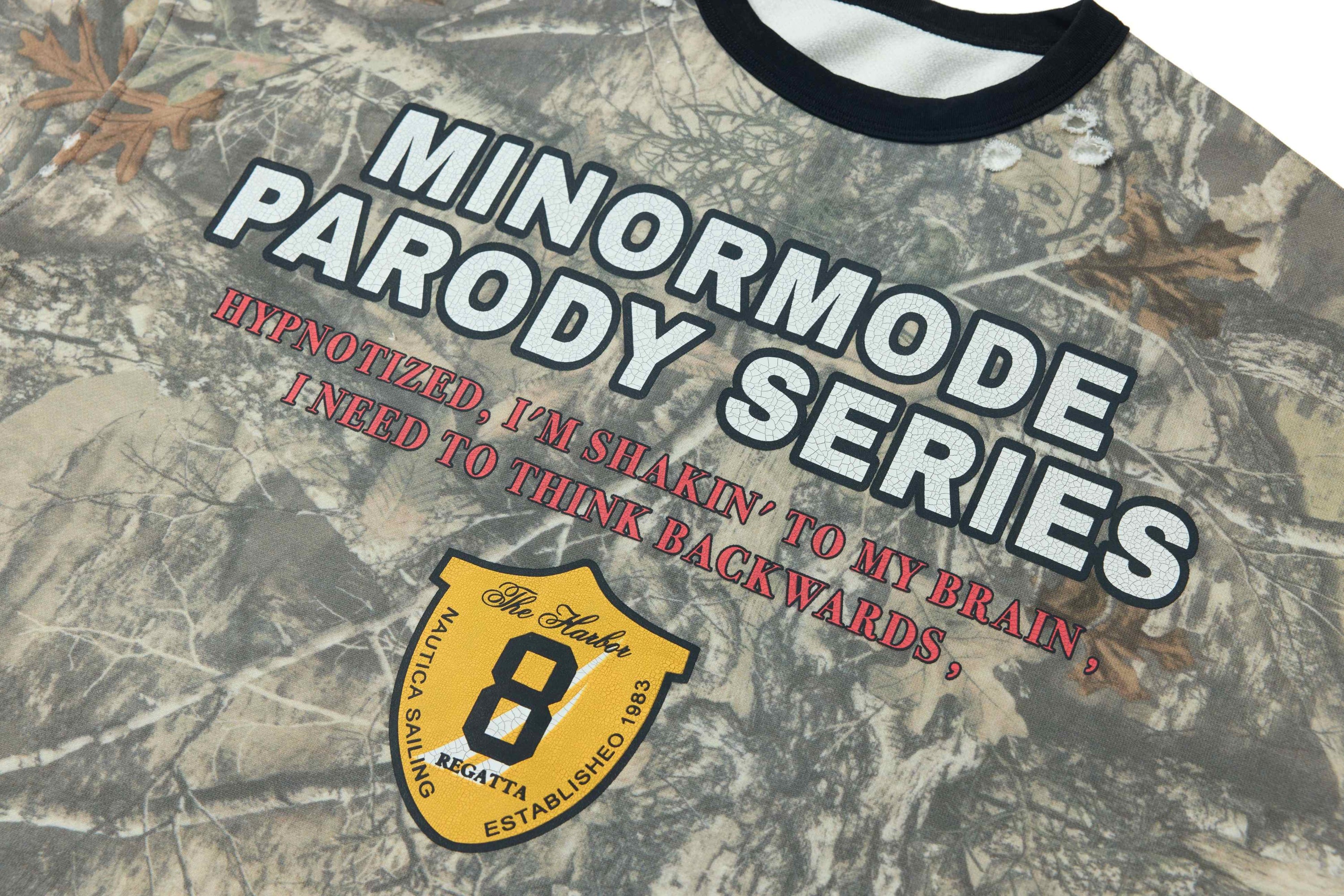 Woodland Camo Graphic Crop Tee | Minormode Parody Series