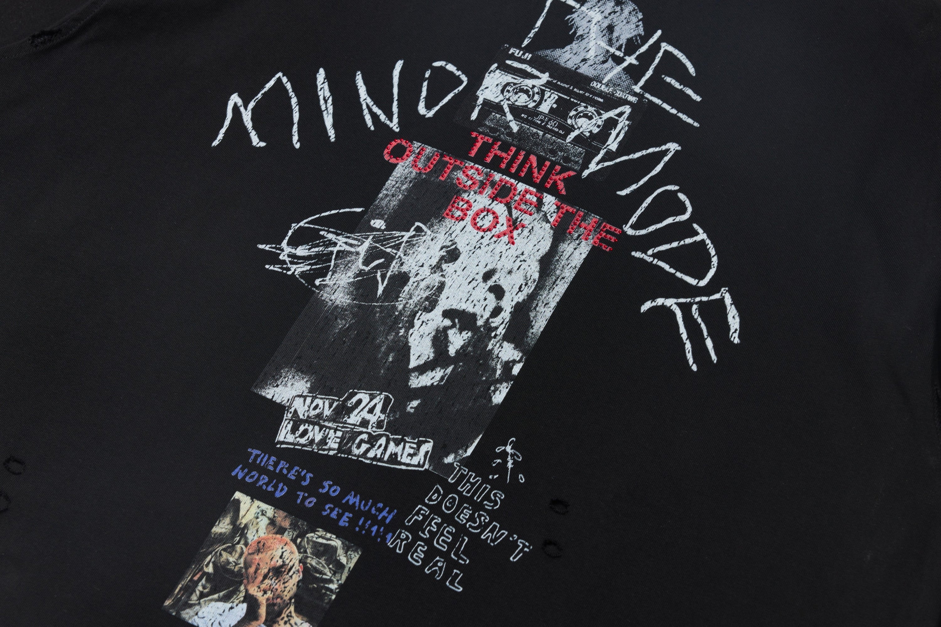 Distressed Graphic Long Sleeve Tee | Grunge Streetwear