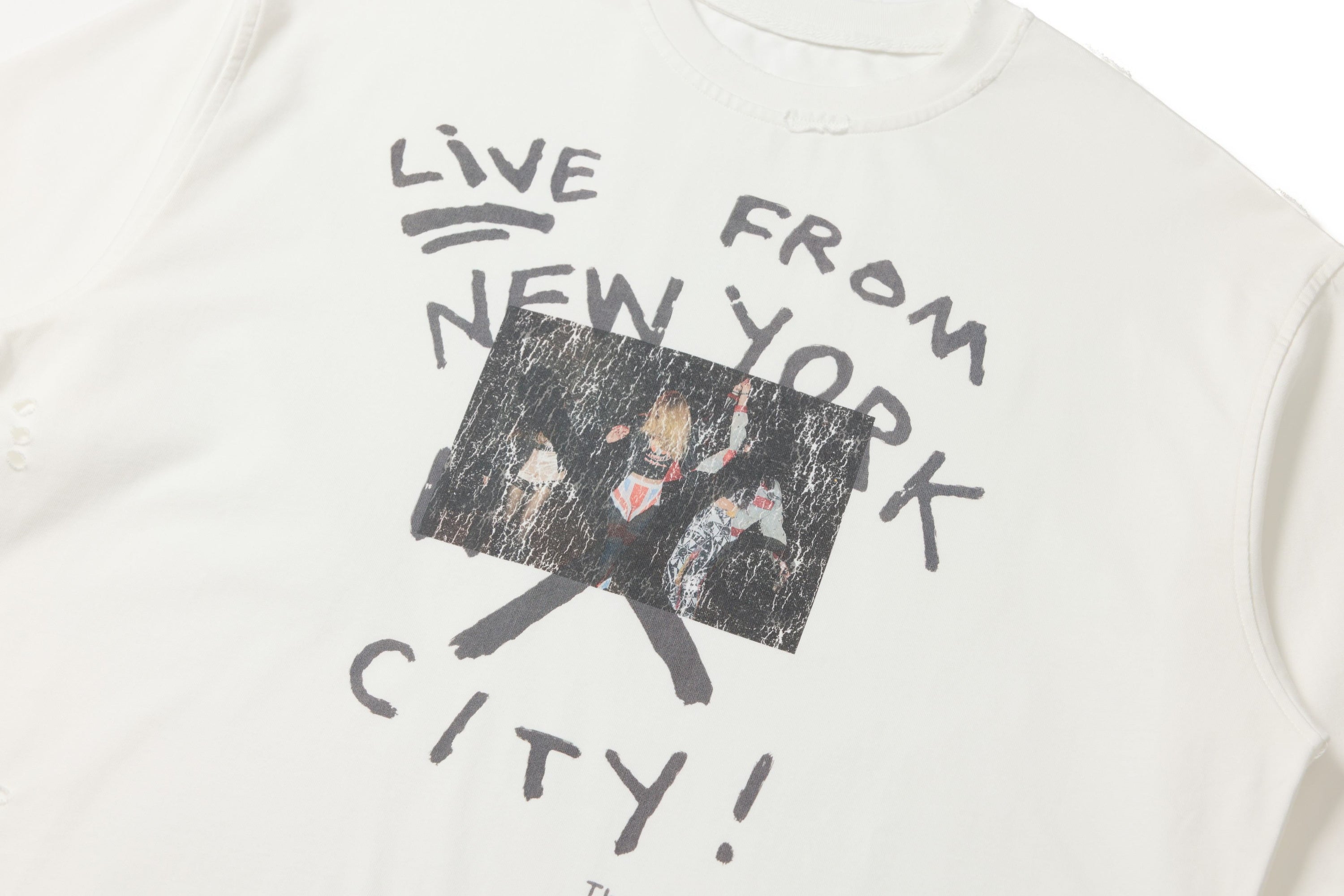 Distressed NYC Graphic Long Sleeve Tee | Oversized Streetwear
