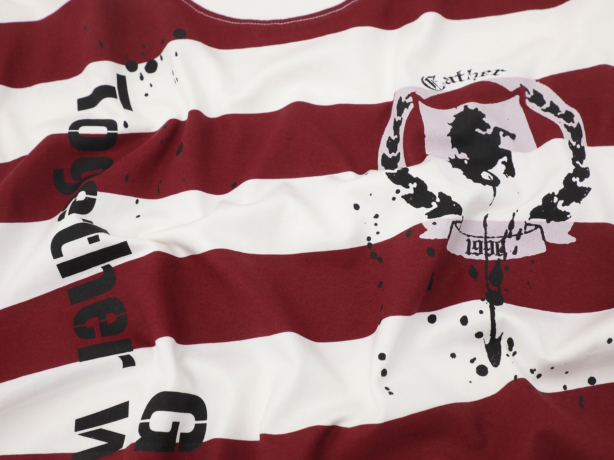 Oversized Striped Graphic Tee | Y2K Streetwear Cotton Shirt