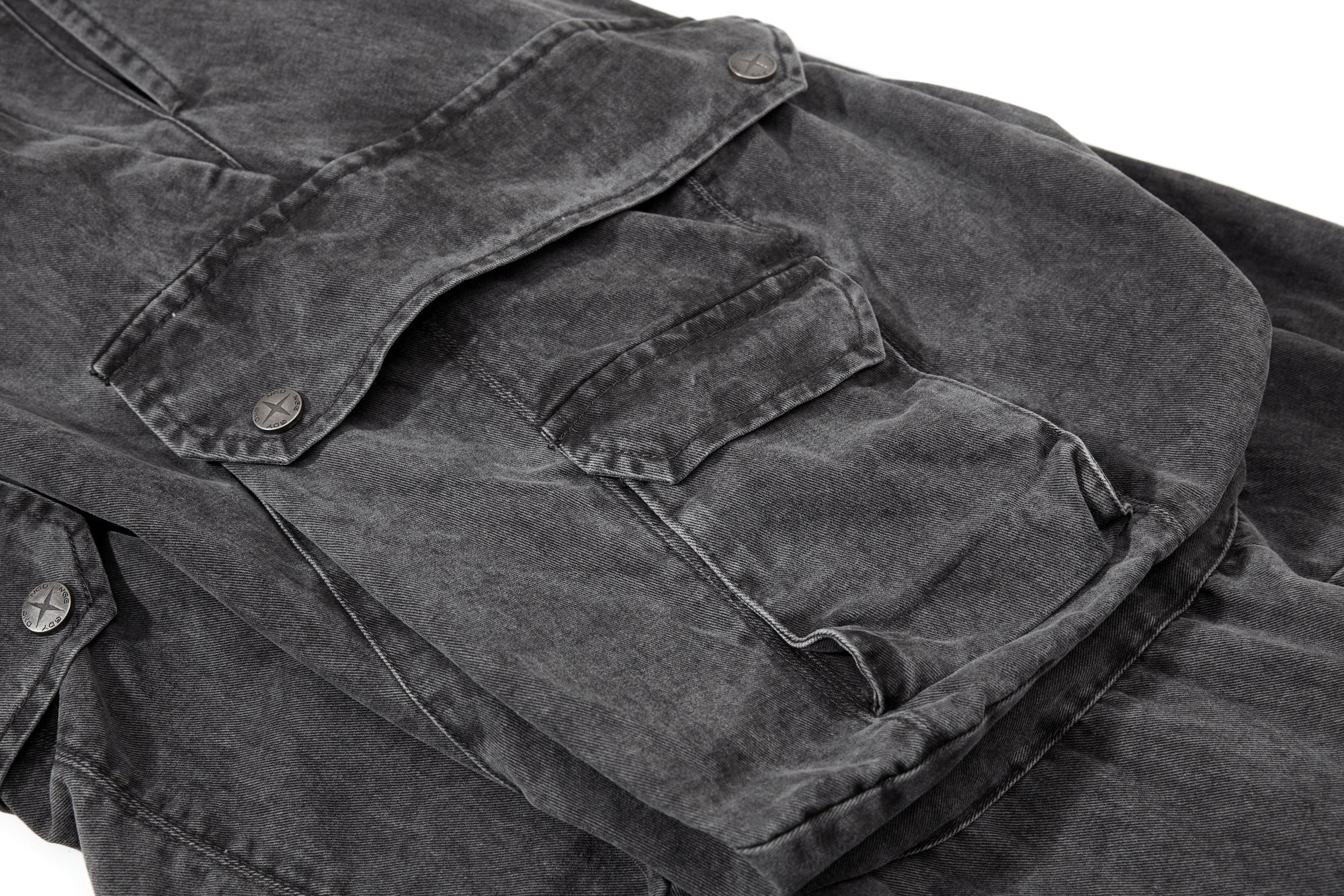 Omirad Washed Wide-Leg Cargo Pants | Heavy Cotton Streetwear