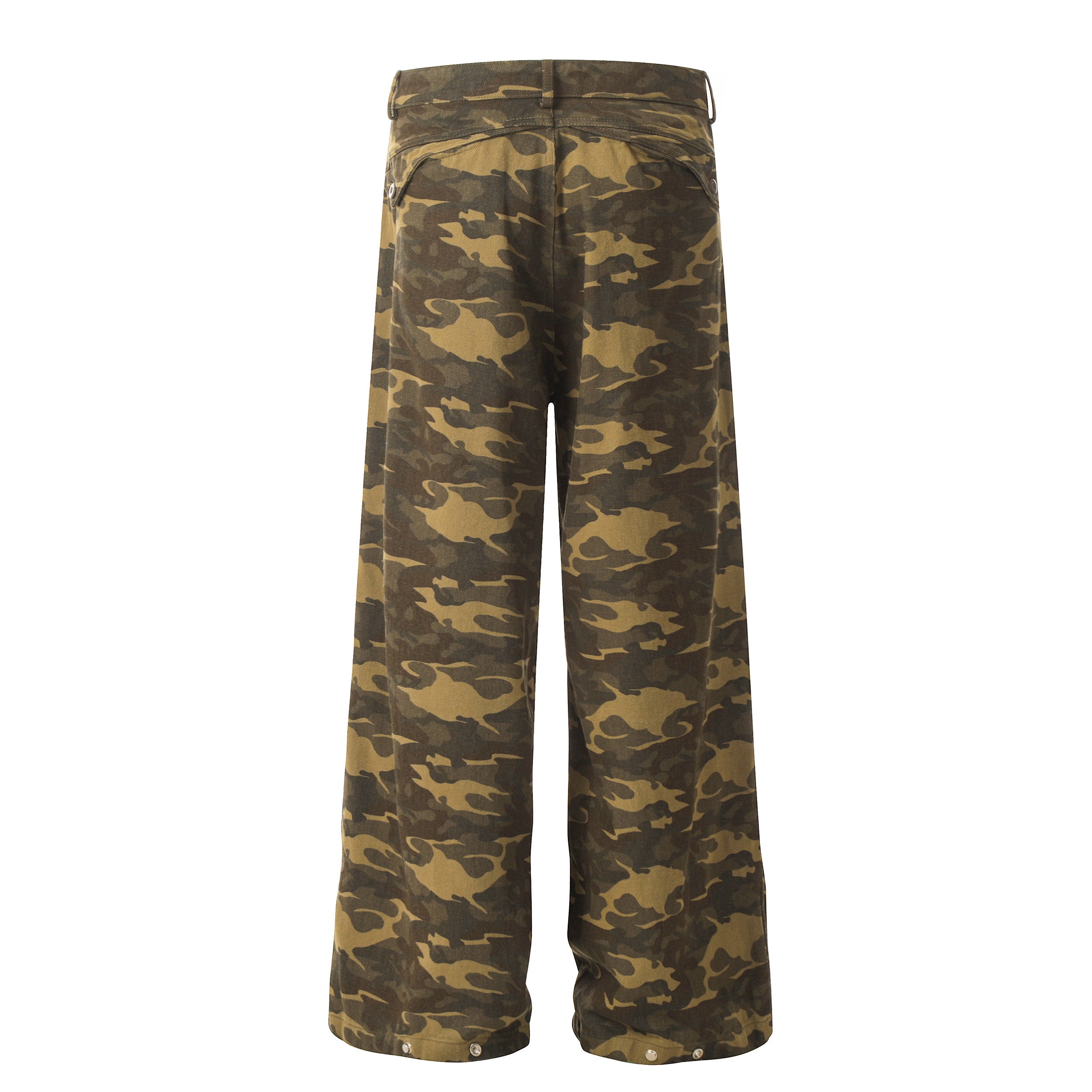 Omirad Washed Camo Wide-Leg Pants | 100% Cotton Streetwear
