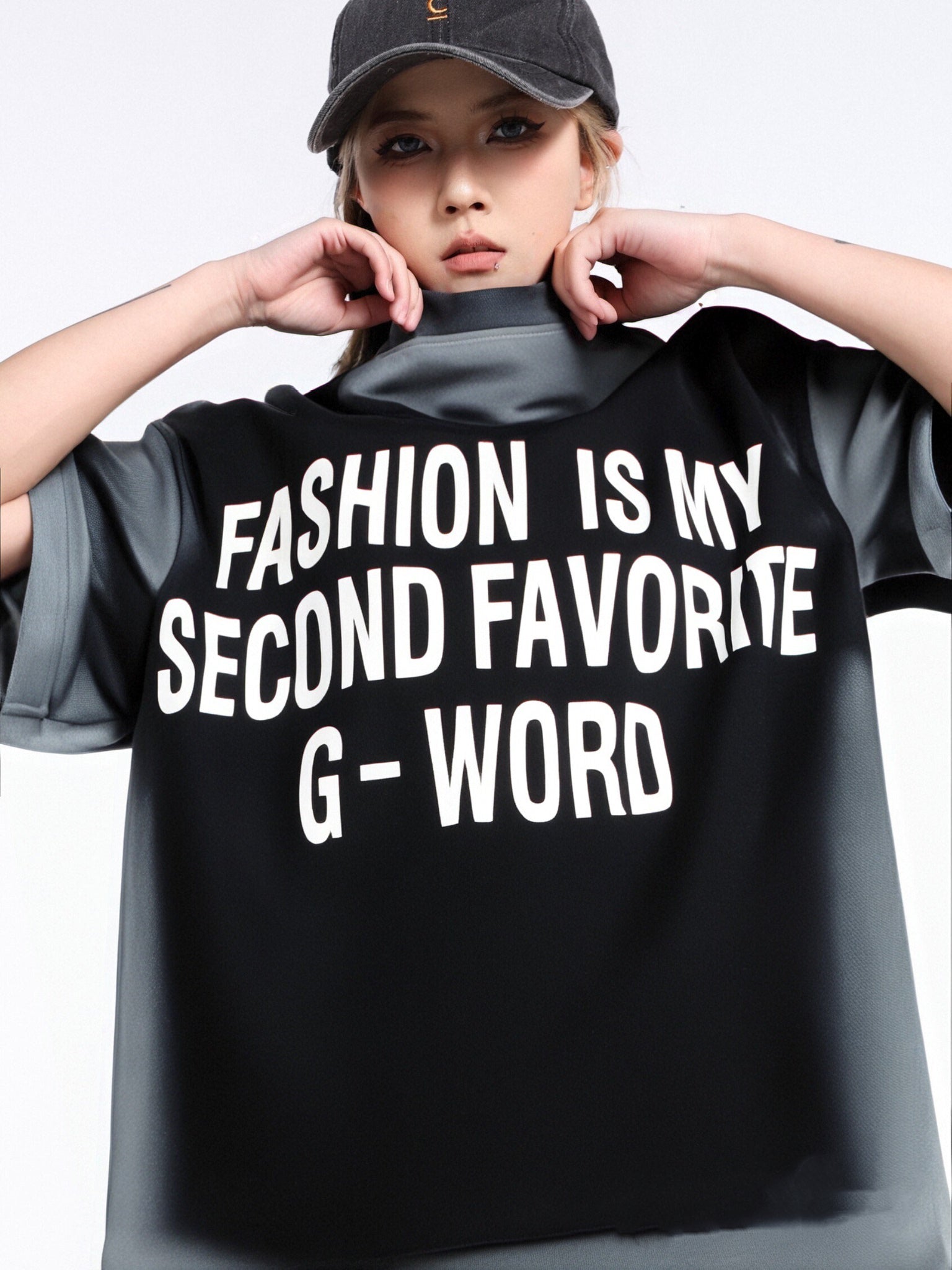 Omirad Bold Slogan Gradient Oversized Tee | Streetwear