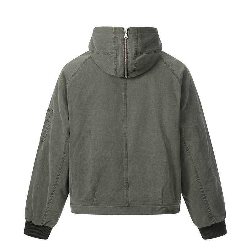Washed Utility Hooded Jacket | Vintage Military Style