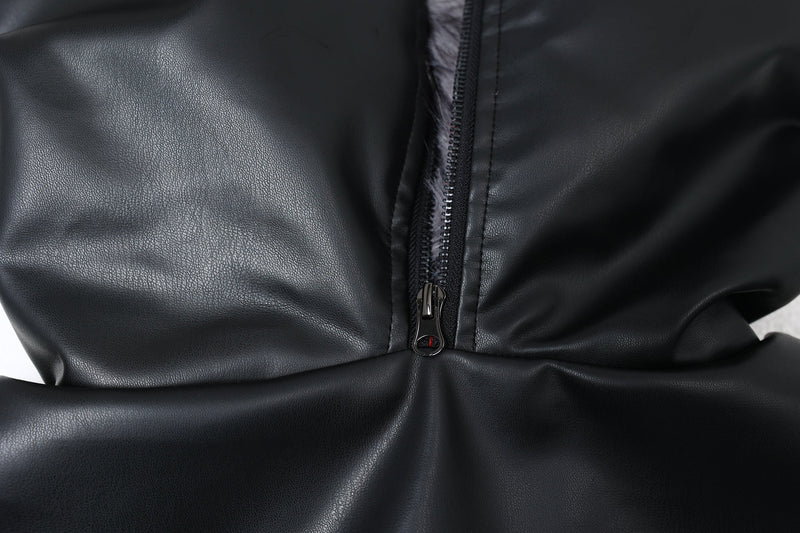 Faux Fur Hood PU Puffer Jacket | High-Gloss Street-Luxury