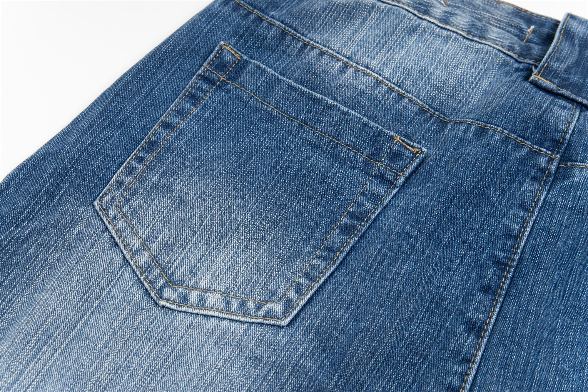 Highlight Fade Curved-Panel Wide-Leg Denim Pants