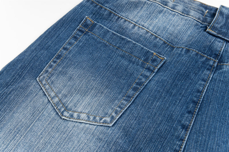 Highlight Fade Curved-Panel Wide-Leg Denim Pants