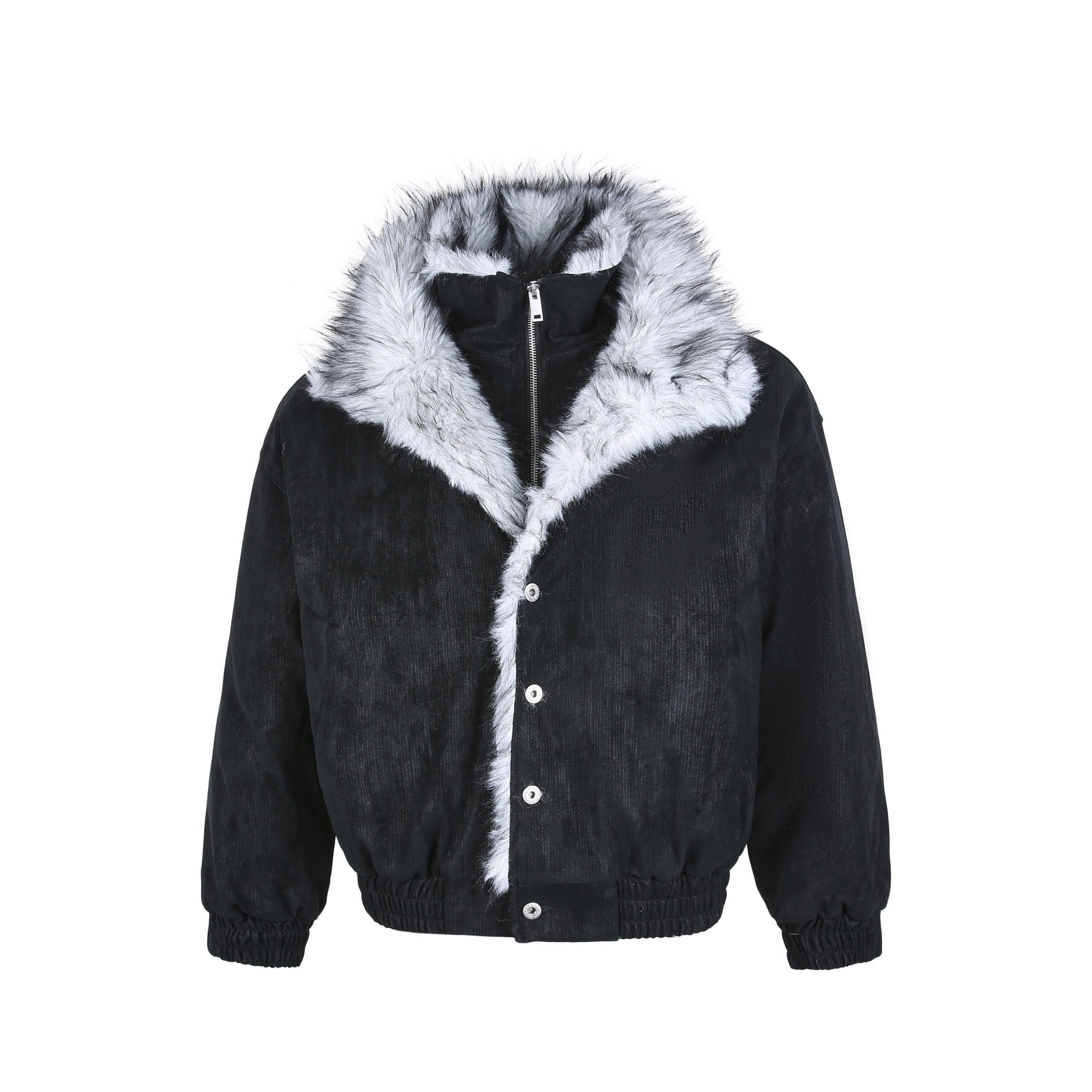 Faux Fur-Lined Corduroy Bomber Jacket | Omirad by SEAKOFF