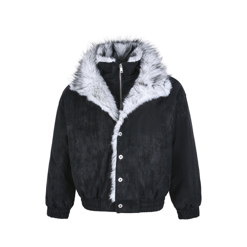 Faux Fur-Lined Corduroy Bomber Jacket | Omirad by SEAKOFF