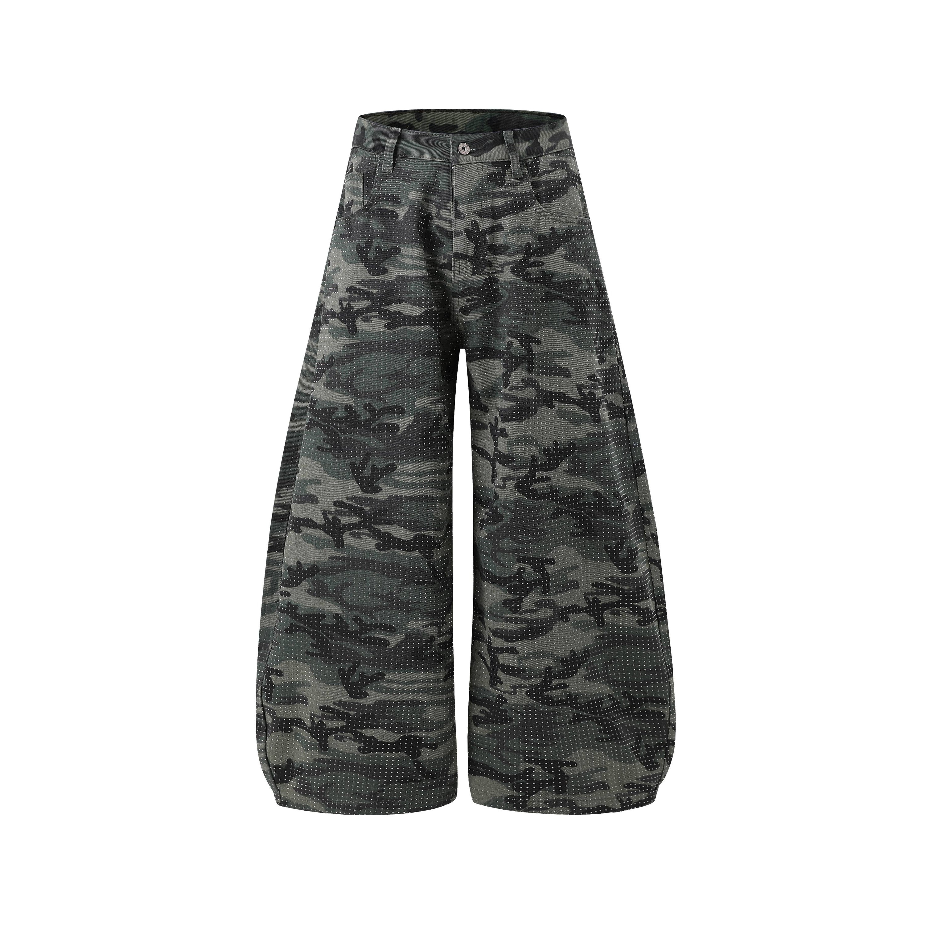 Omirad Camouflage Wide-Leg Jeans | Oversized Streetwear Denim
