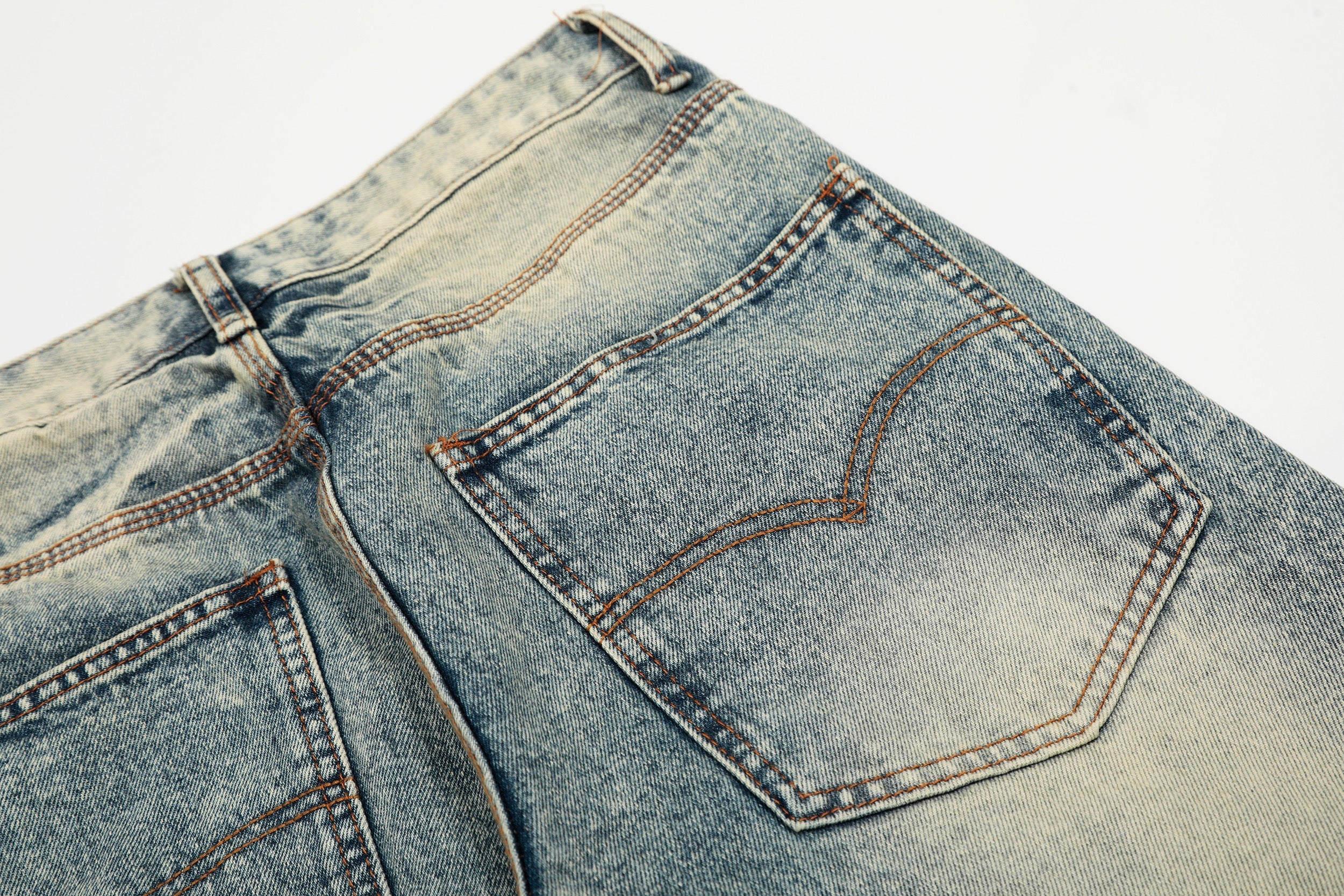 Omirad Vintage Wash Wide-Leg Jeans | Distressed Streetwear Denim