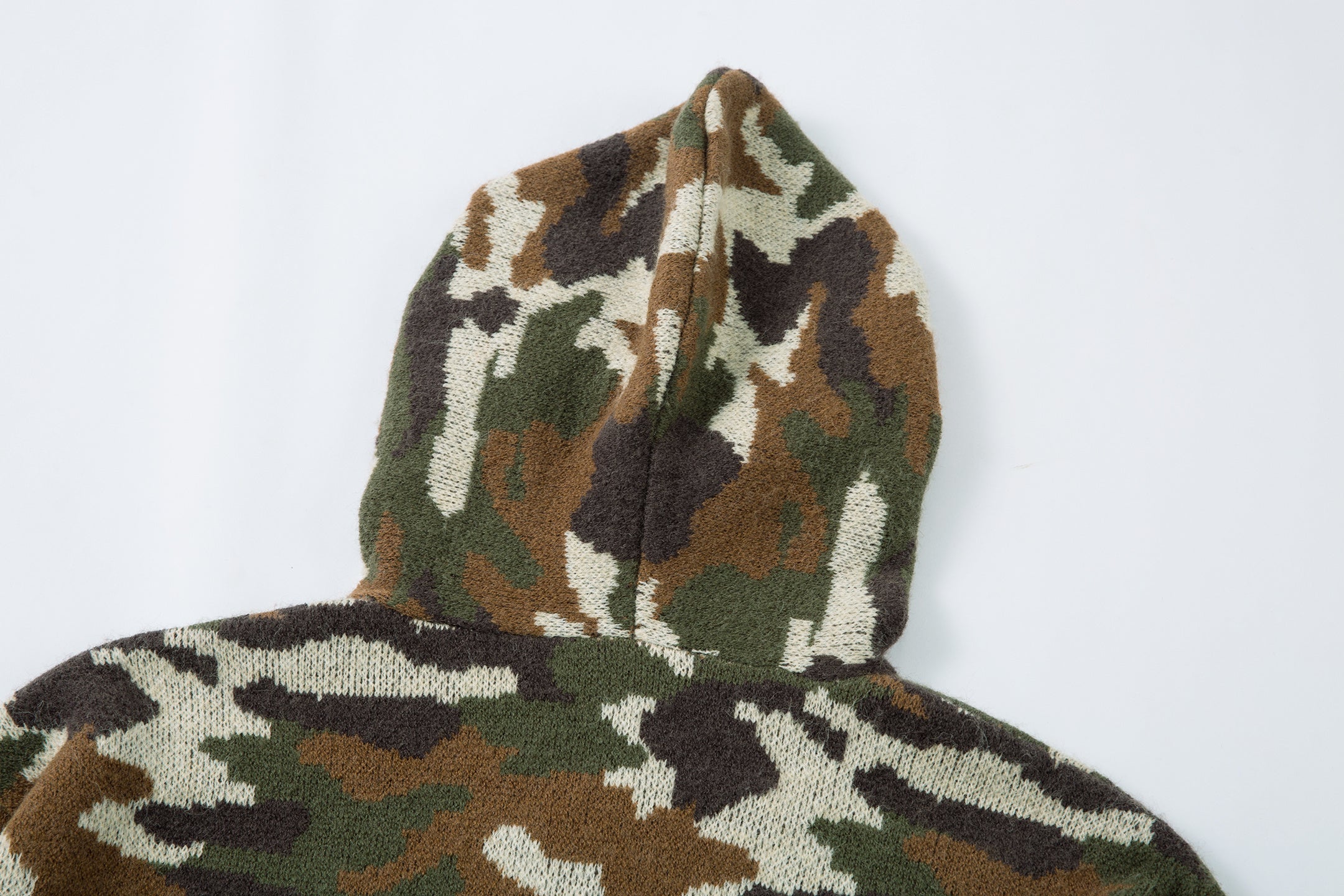 Omirad 07 Camo Knit Zip-Up Hoodie | Streetwear Sweater
