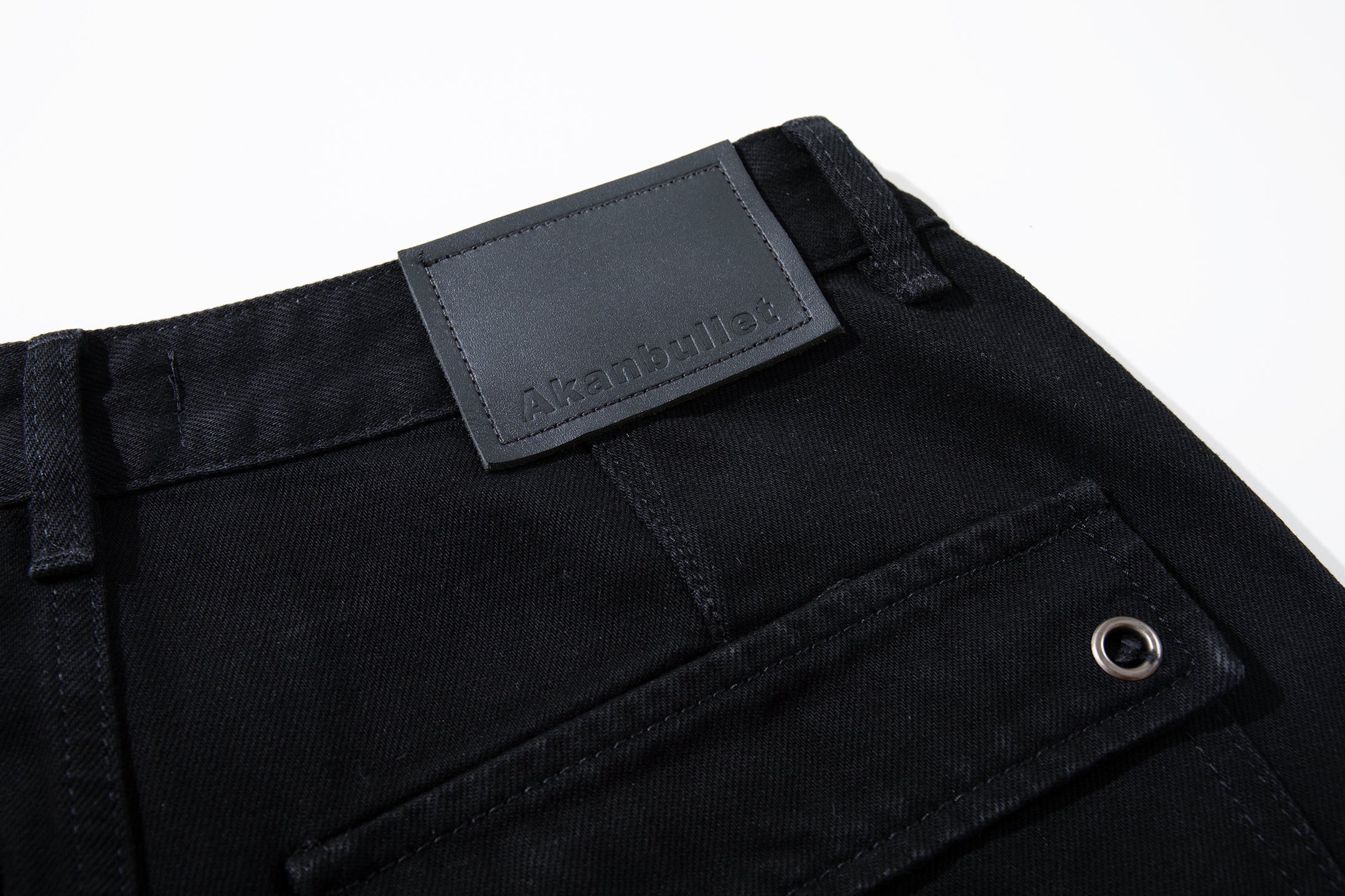 Omirad Tactical Distressed Wide-Leg Pants | Black Denim