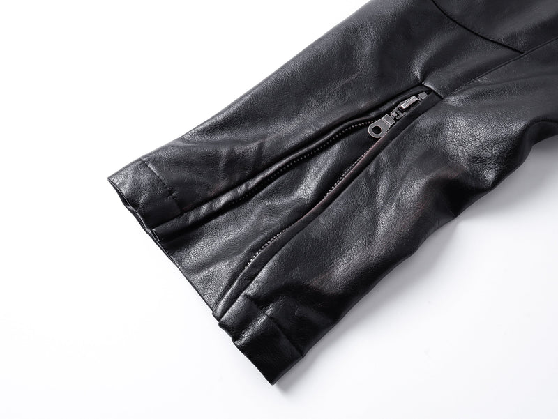Omirad Men's Faux Leather Biker Jacket | Full-Zip Moto Style