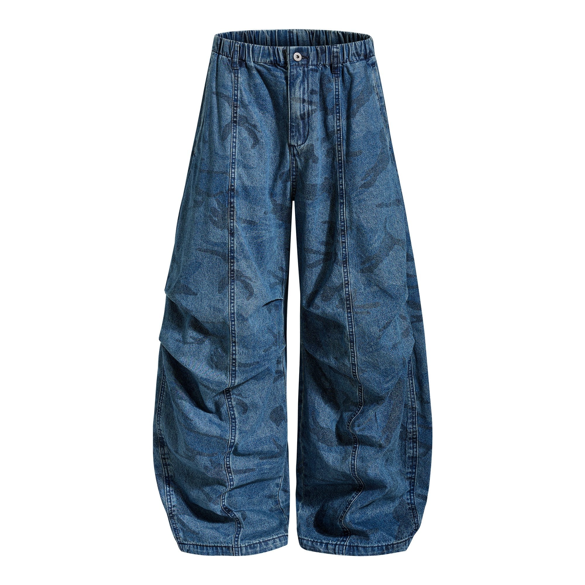 Omirad Washed Camo Baggy Jeans | Y2K Streetwear Denim