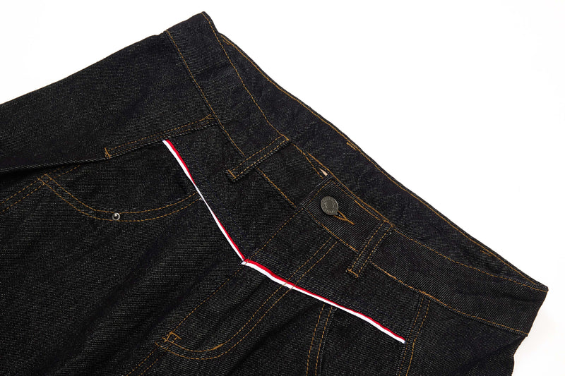 Omirad Contrast Piping Wide-Leg Jeans | Retro Street Denim