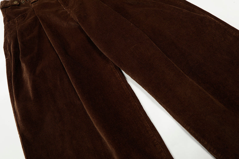 Omirad Wide-Leg Corduroy Trousers | Pleated Relaxed Fit