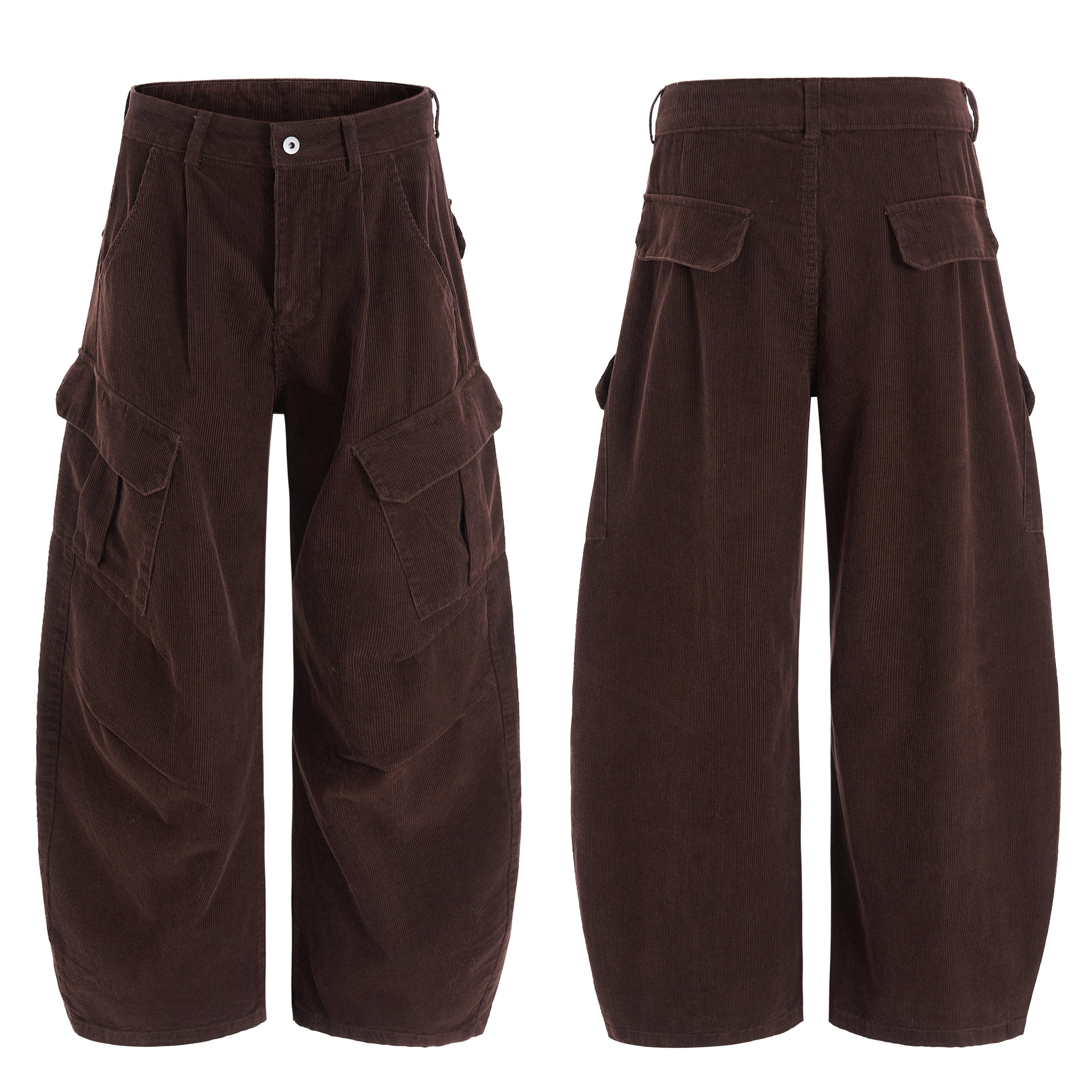 Omirad Corduroy Cargo Wide-Leg Pants | Streetwear Trousers