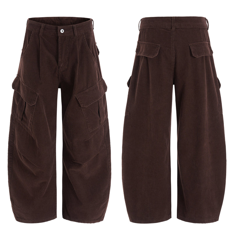 Omirad Corduroy Cargo Wide-Leg Pants | Streetwear Trousers