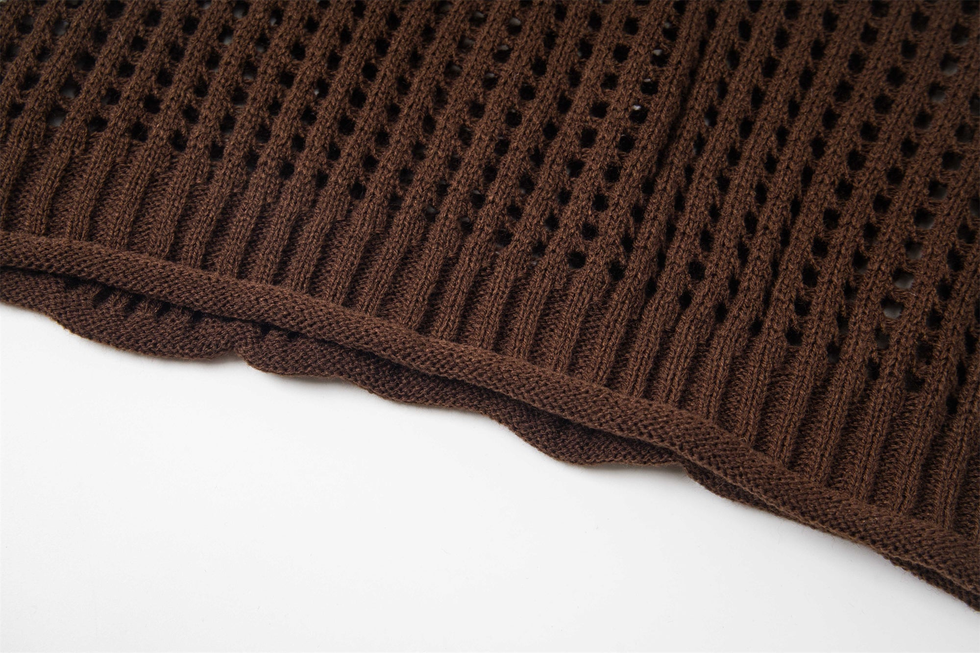 Hollow Knit Crewneck Sweater | Varsity CH Open-Knit Top