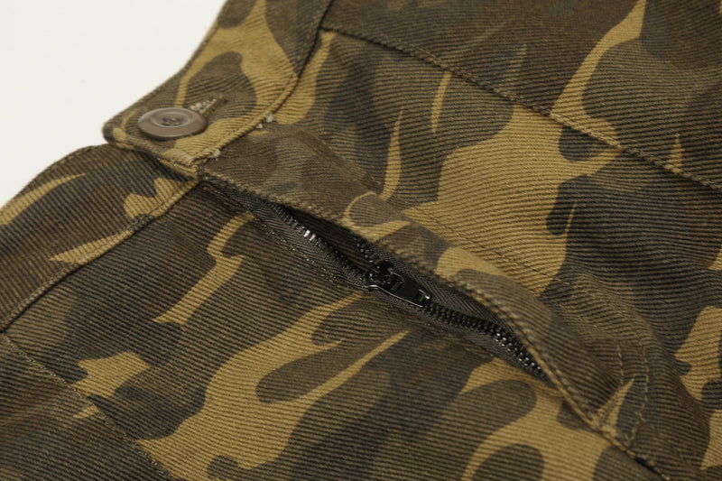 Omirad Washed Camo Wide-Leg Pants | 100% Cotton Streetwear