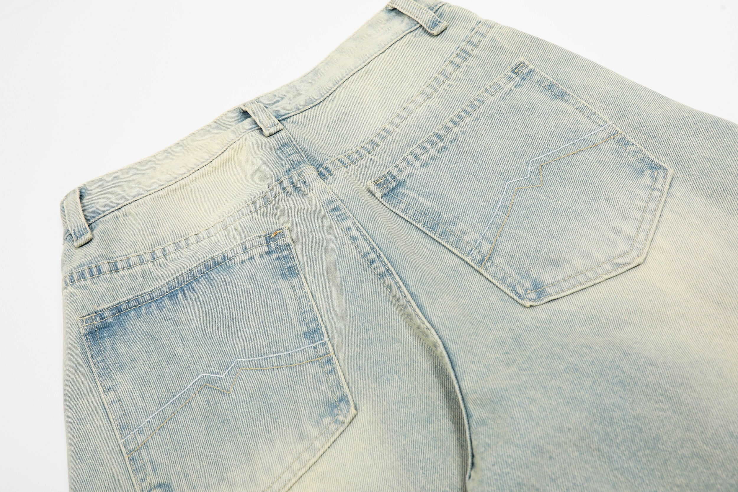 Omirad Creased-Wash Balloon Jeans | Wide Leg Denim