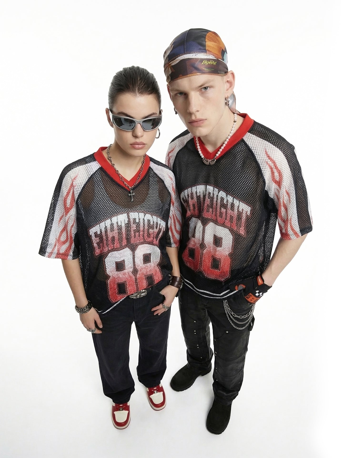 Omirad College 88 Flame Mesh Jersey T-Shirt | Streetwear