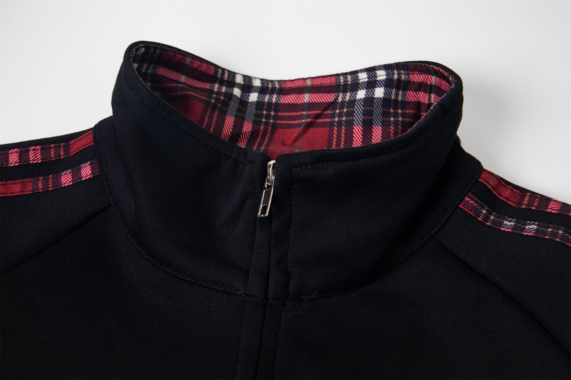 Omirad Plaid-Trim Track Jacket with Embroidered Logo & Pins