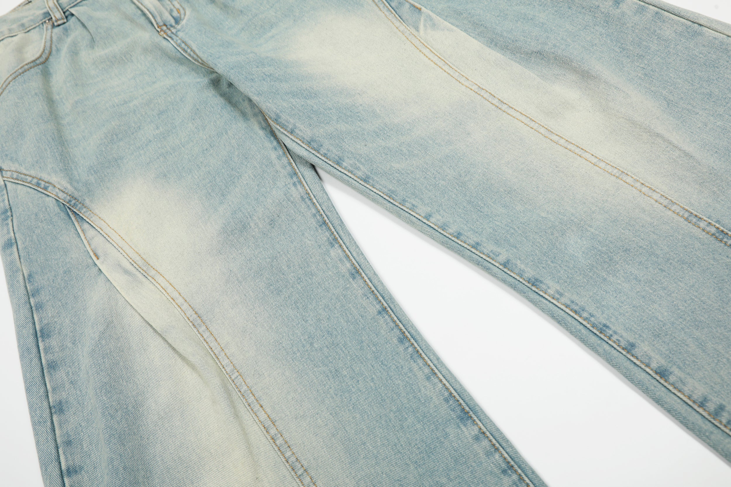 Cloud-Fade Balloon Jeans | Wide-Leg Streetwear Denim