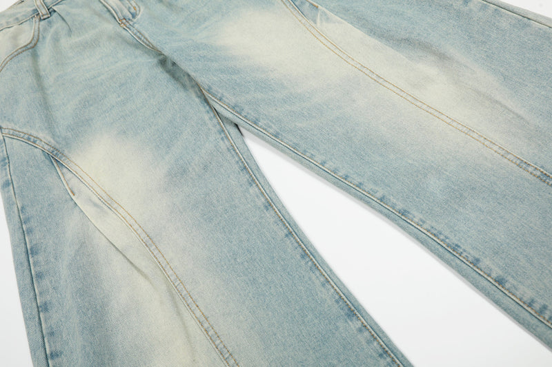 Cloud-Fade Balloon Jeans | Wide-Leg Streetwear Denim