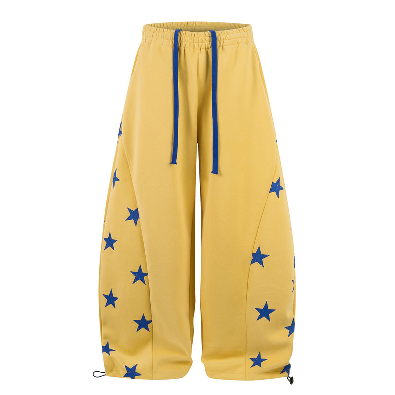 Omirad Star Paneled Wide-Leg Sweatpants | Y2K Streetwear