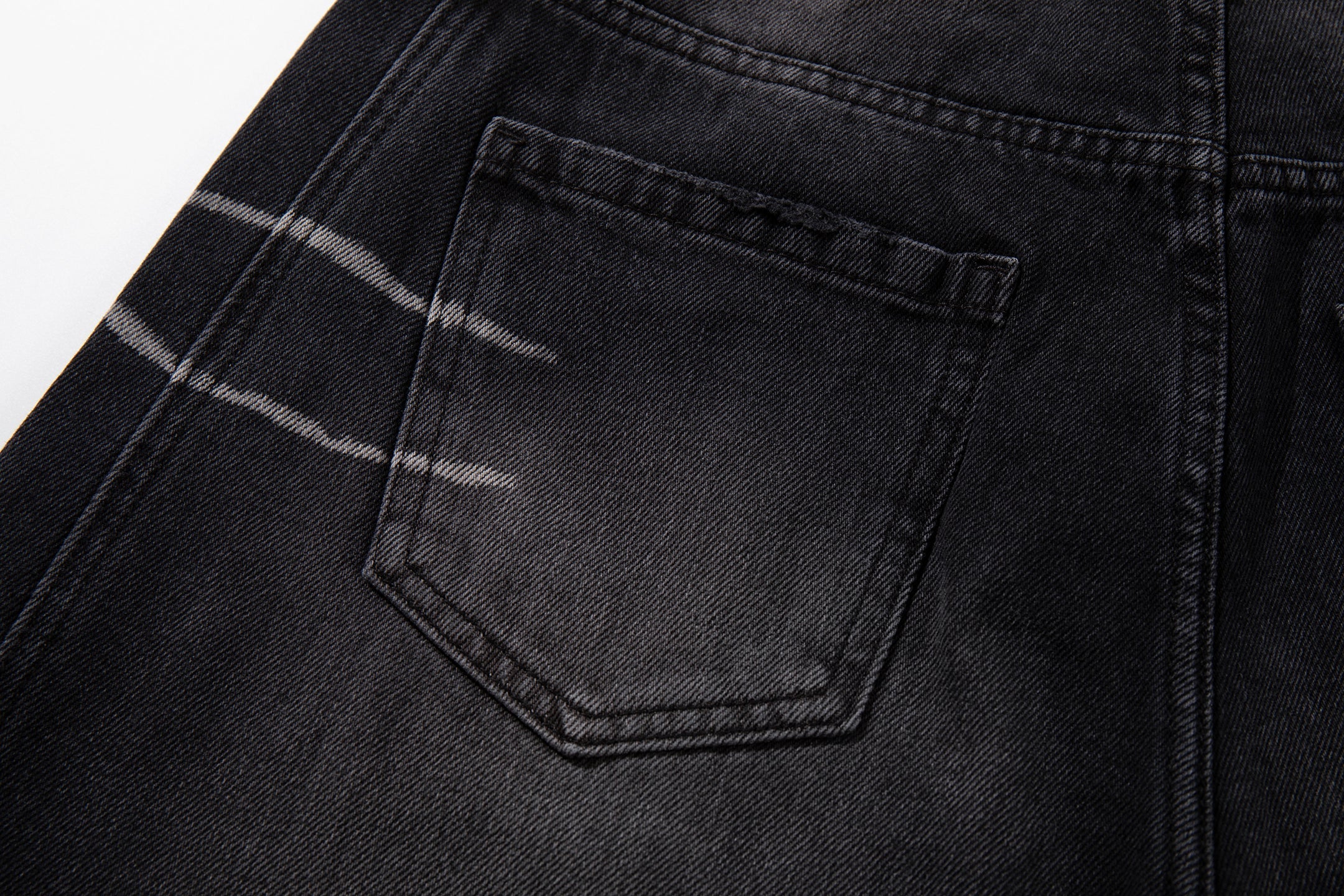 Omirad Scratch Fade Wide-Leg Jeans | Washed Black Denim