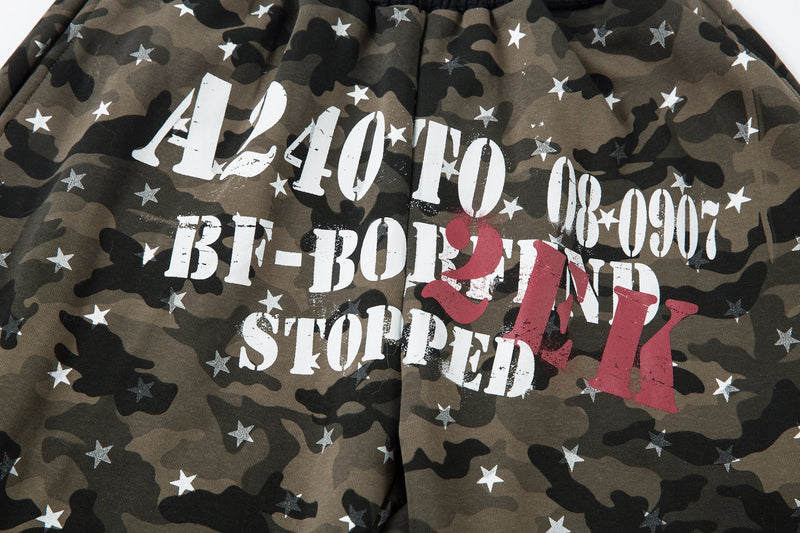Omirad Star Camo Wide-Leg Sweatpants | Military Streetwear