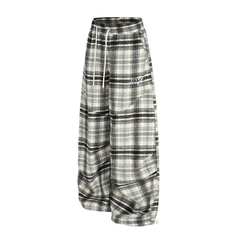 Omirad Plaid Wide-Leg Pants | Oversized Streetwear Fit