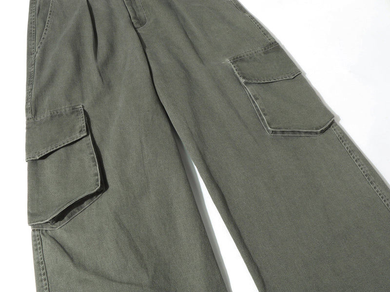 Omirad Wide-Leg Cargo Utility Pants | 100% Cotton Streetwear