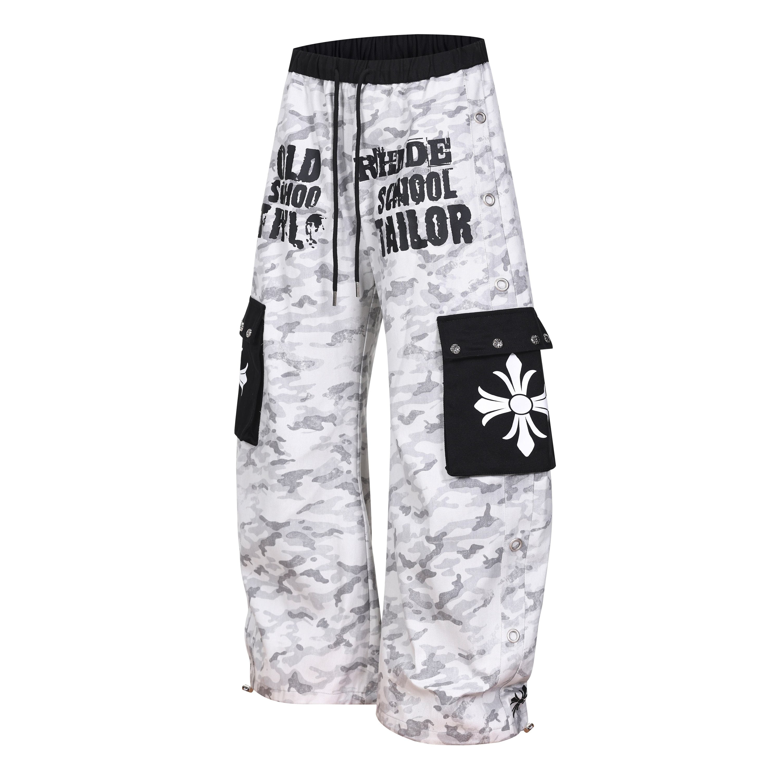 Omirad Camo Graphic Cargo Pants | Wide-Leg Streetwear