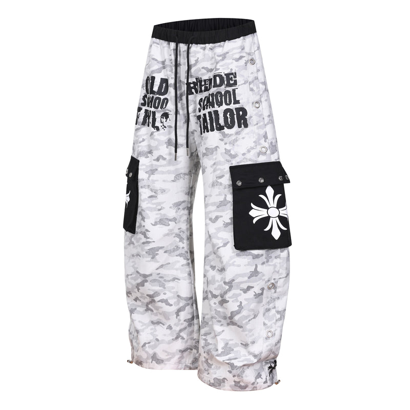Omirad Camo Graphic Cargo Pants | Wide-Leg Streetwear