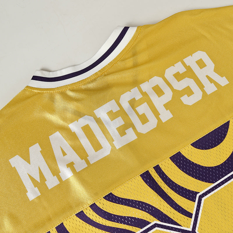 Psychedelic Swirl Football Jersey | Streetwear Varsity Style