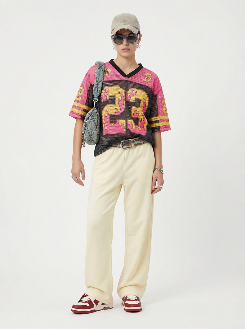 Omirad Flame 23 Mesh Jersey T-Shirt | Streetwear Football Top