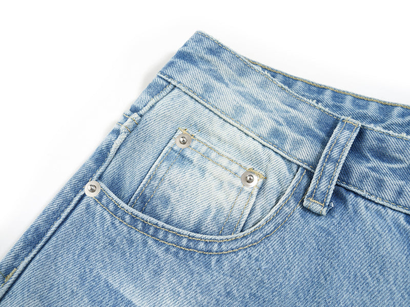 Omirad Faded Wide-Leg Jeans | Vintage Wash Streetwear Denim