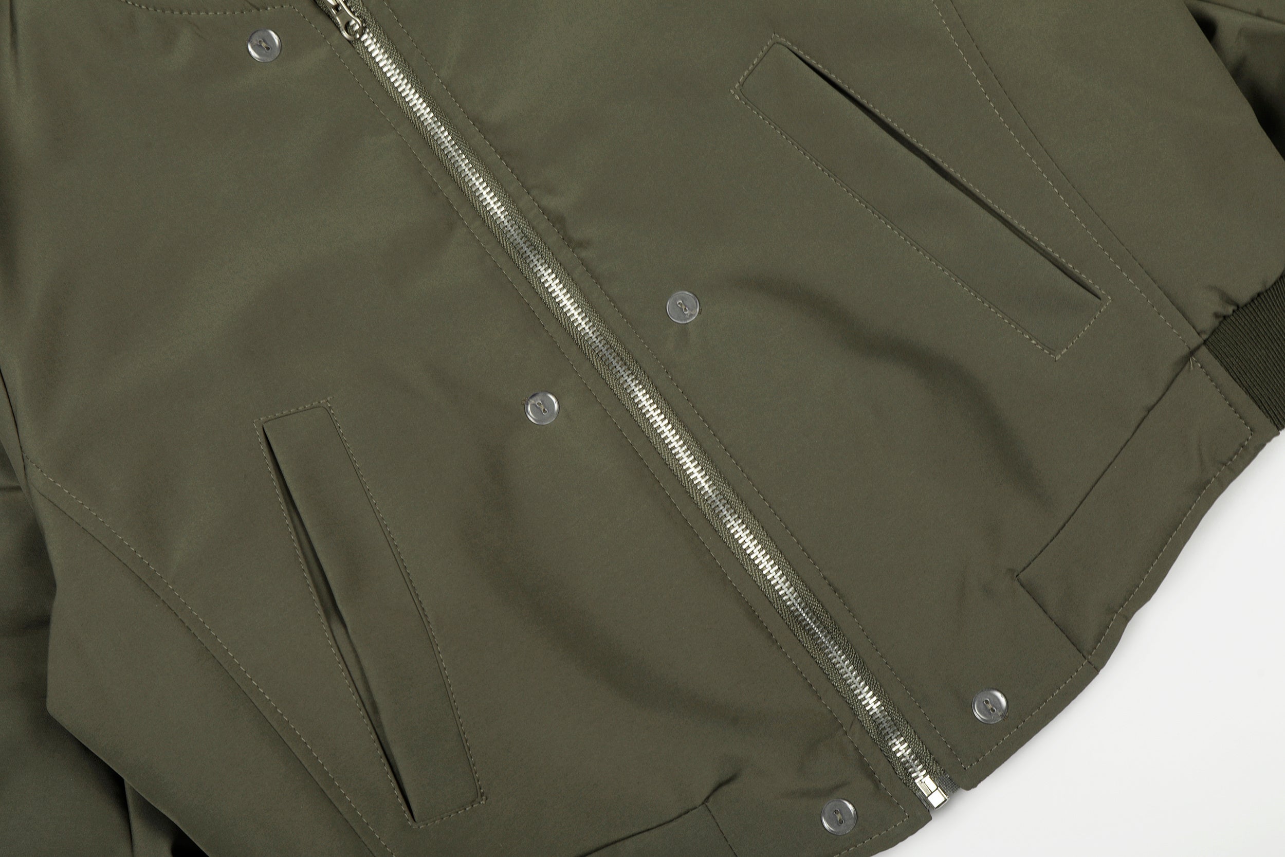 Detachable Faux Fur Scarf Bomber Jacket | Olive & Black