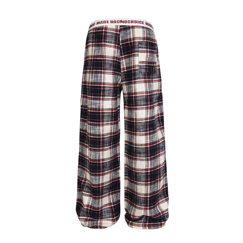 Made No Choice Plaid Wide-Leg Lounge Pants | 100% Cotton