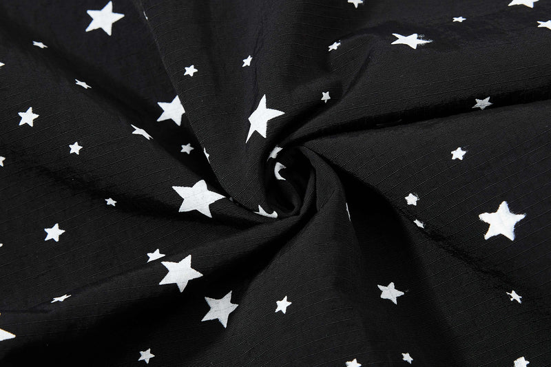 Star Print Wide-Leg Track Pants with Side Stripes | Streetwear