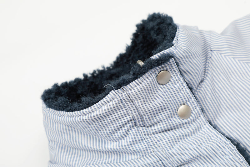 Reversible Sherpa & Striped Corduroy Jacket | Cropped Fit