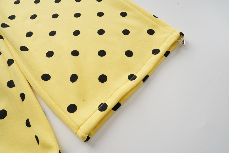 Omirad Polka Dot Wide-Leg Pants | Yellow & Black Cotton