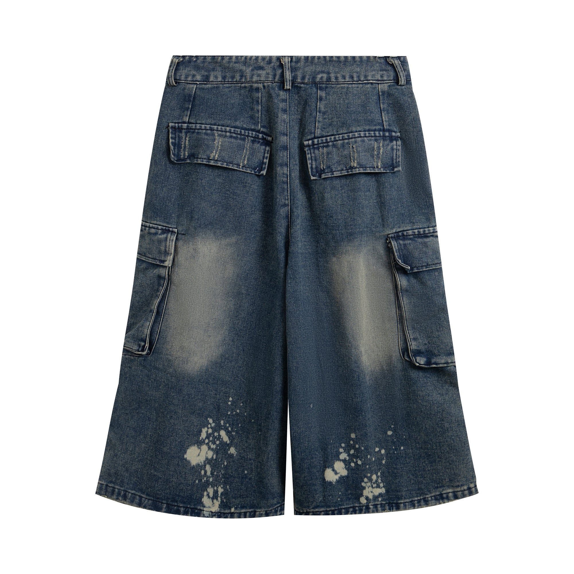 Omirad Vintage Cargo Denim Shorts | Distressed Wide Leg