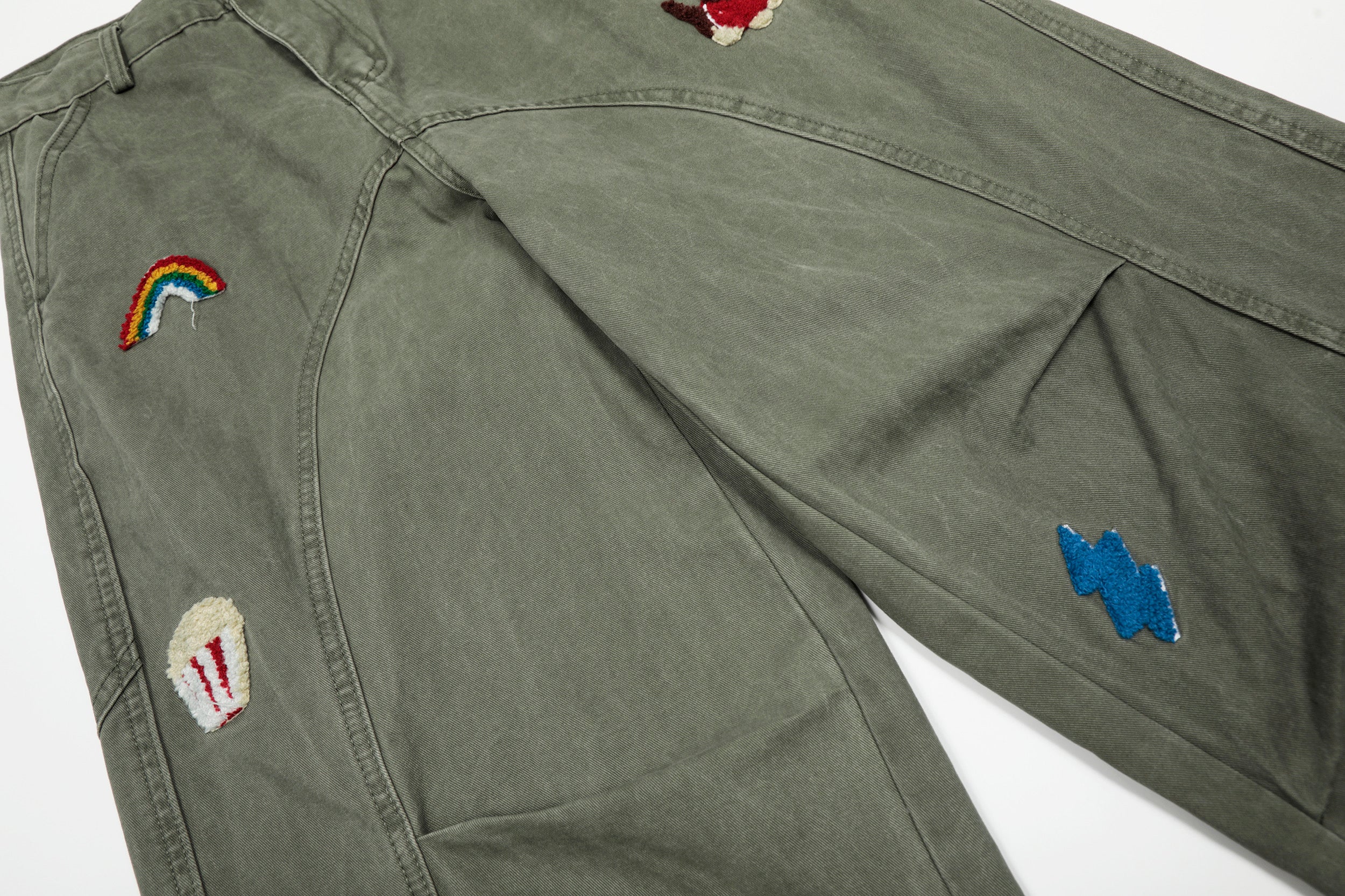 Rainbow Patch Embroidered Wide-Leg Pants | Streetwear