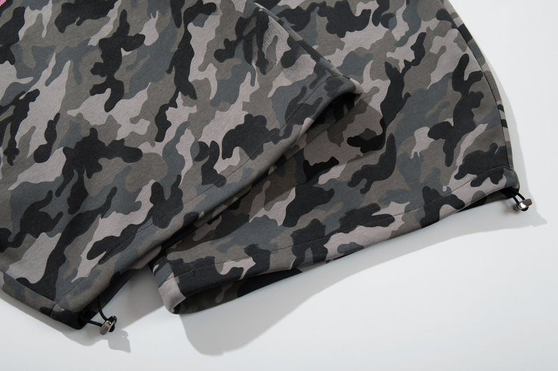 Camo Graffiti Wide-Leg Baggy Pants | Pink Star Print