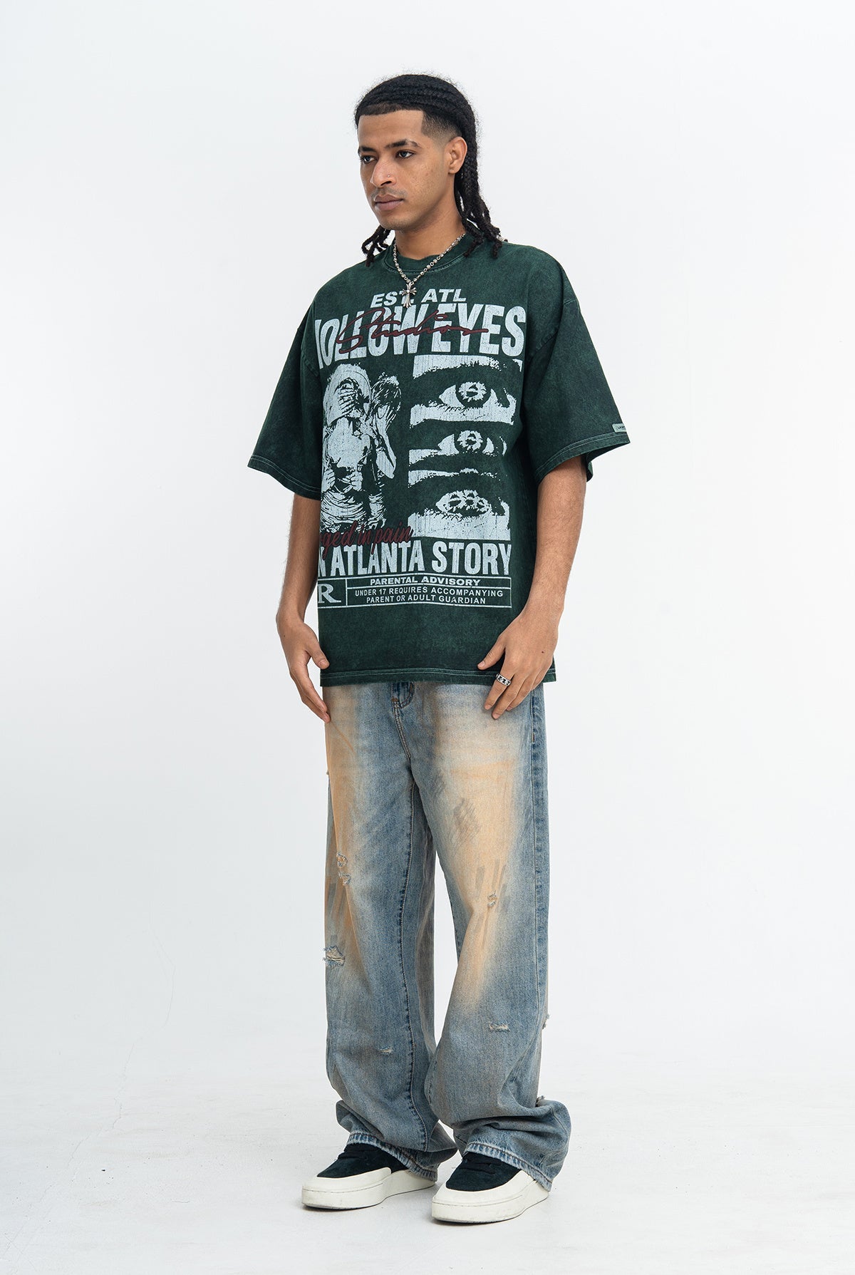 Omirad Hollow Eyes Atlanta Story Vintage Washed Graphic Tee